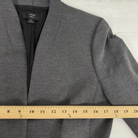 J.Crew Going Out Blazer Size 8 Tall Gray Open Front Stretch Knit Twill Office - Picture 14 of 16